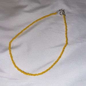Yellow beaded choker